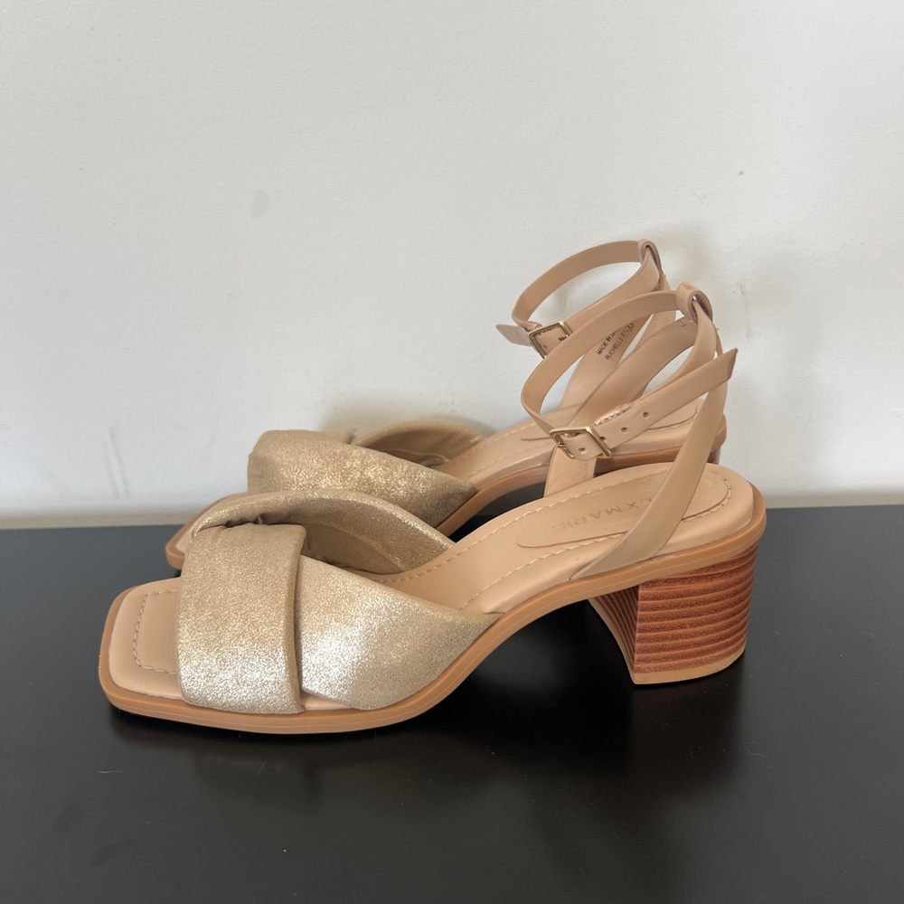 Alex Marie Heels In Gold Shimmer
